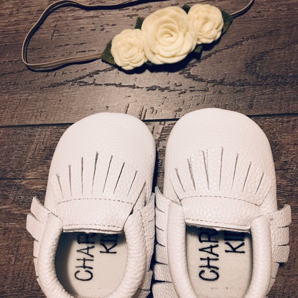 ✨HP white moccasins genuine leather rubber sole - Picture 2 of 6